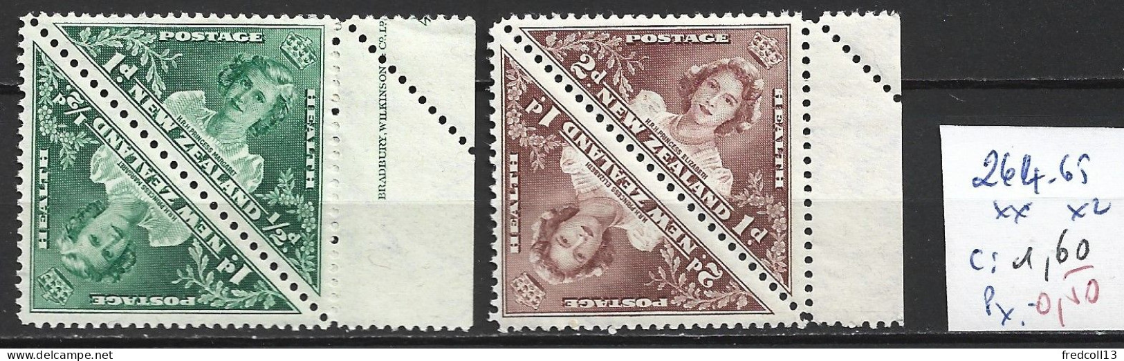 NOUVELLE-ZELANDE 264-65 X 2 ** & * Côte 1.60 € - Unused Stamps
