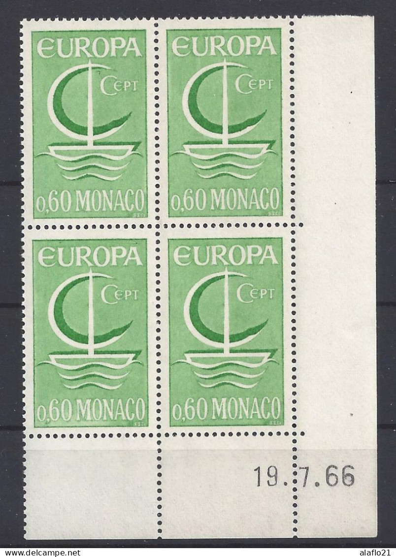 MONACO - N° 699 - EUROPA - Bloc De 4 COIN DATE - NEUF SANS CHARNIERE - 19/7/66 - Nuevos