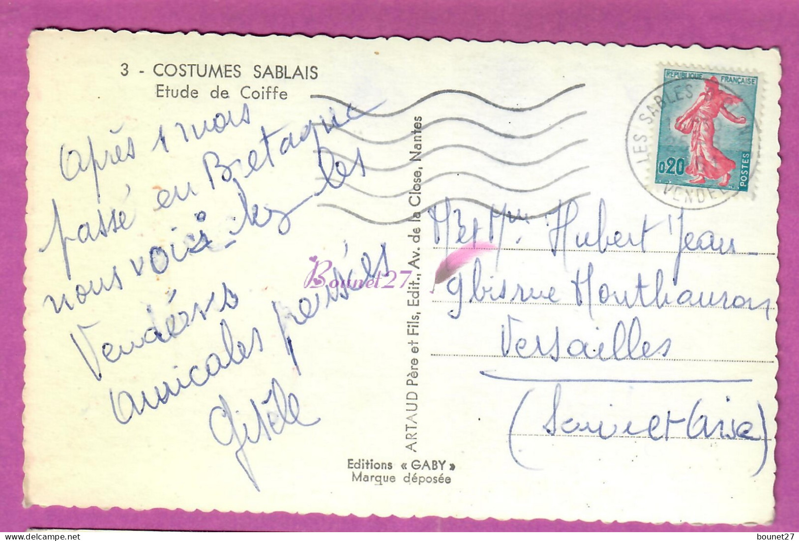 CPSM 3. COSTUMES SABLAIS Etude Coiffe Jeune Femme Des Sables D'Olonne 85 Vendée Voyagé - Autres