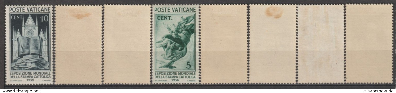 VATICAN - 1936 ANNEE COMPLETE - YVERT 72/79 * MH - COTE = 120 EUR. - Nuovi