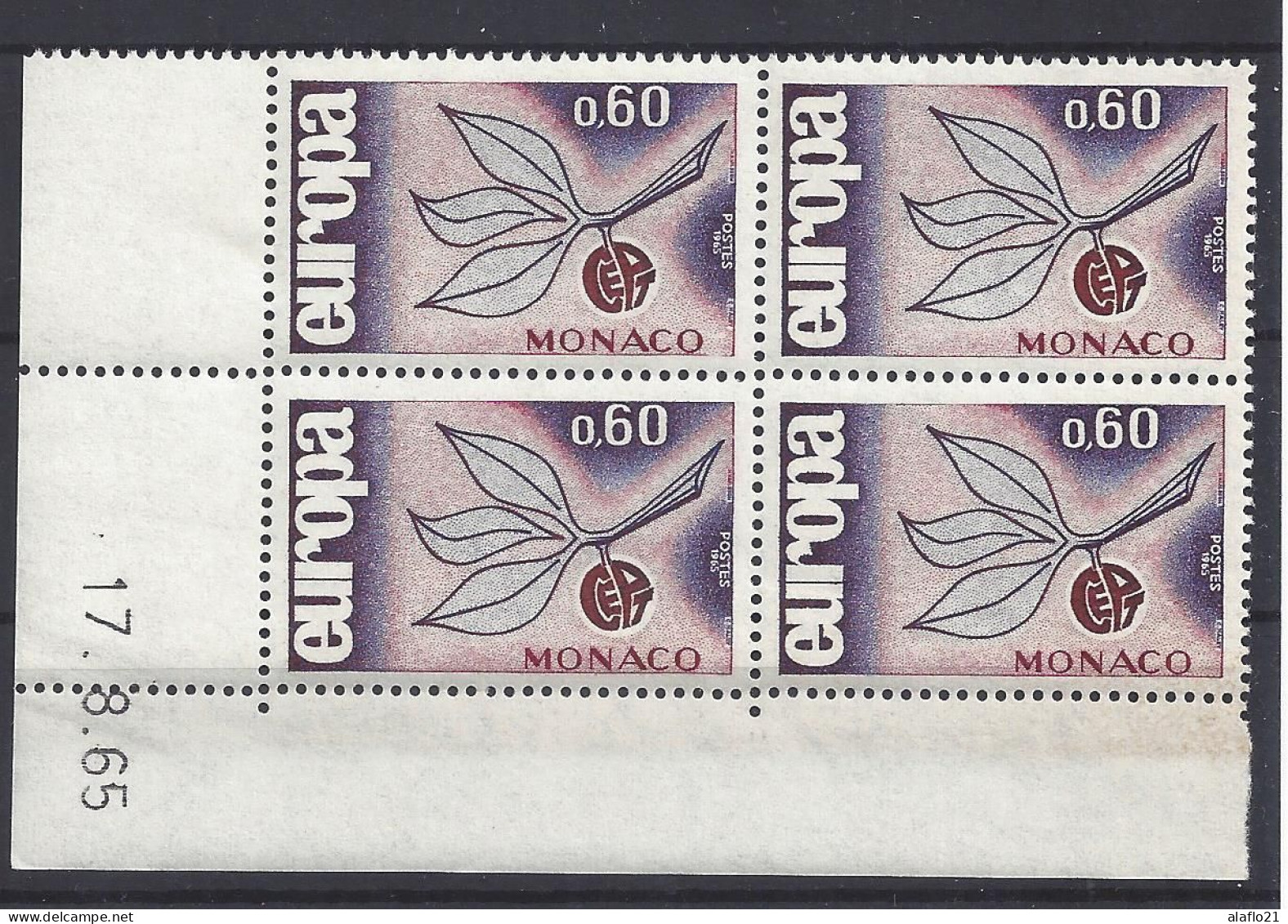 MONACO - N° 676 - EUROPA - Bloc De 4 COIN DATE - NEUF SANS CHARNIERE - 17/8/65 - Ungebraucht