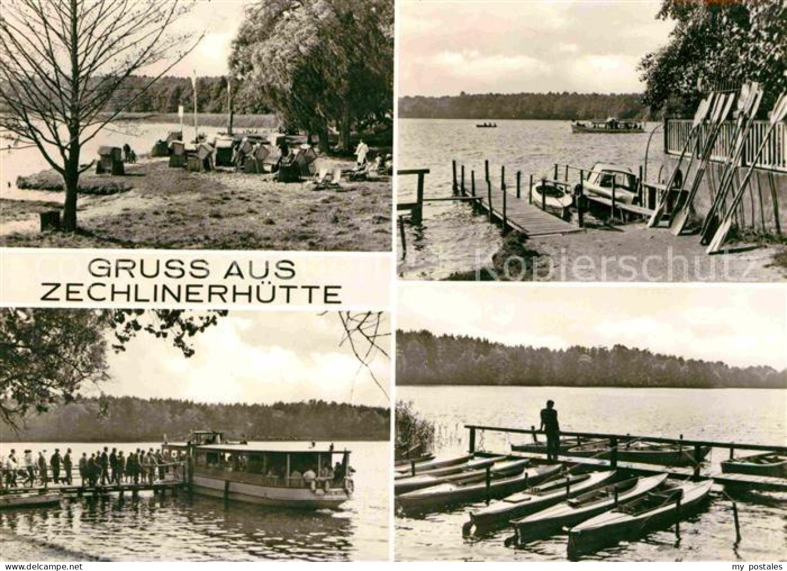 72704156 Zechlinerhuette Schiffsanleger Ruderboote Badestrand Rheinsberg - Zechlinerhütte