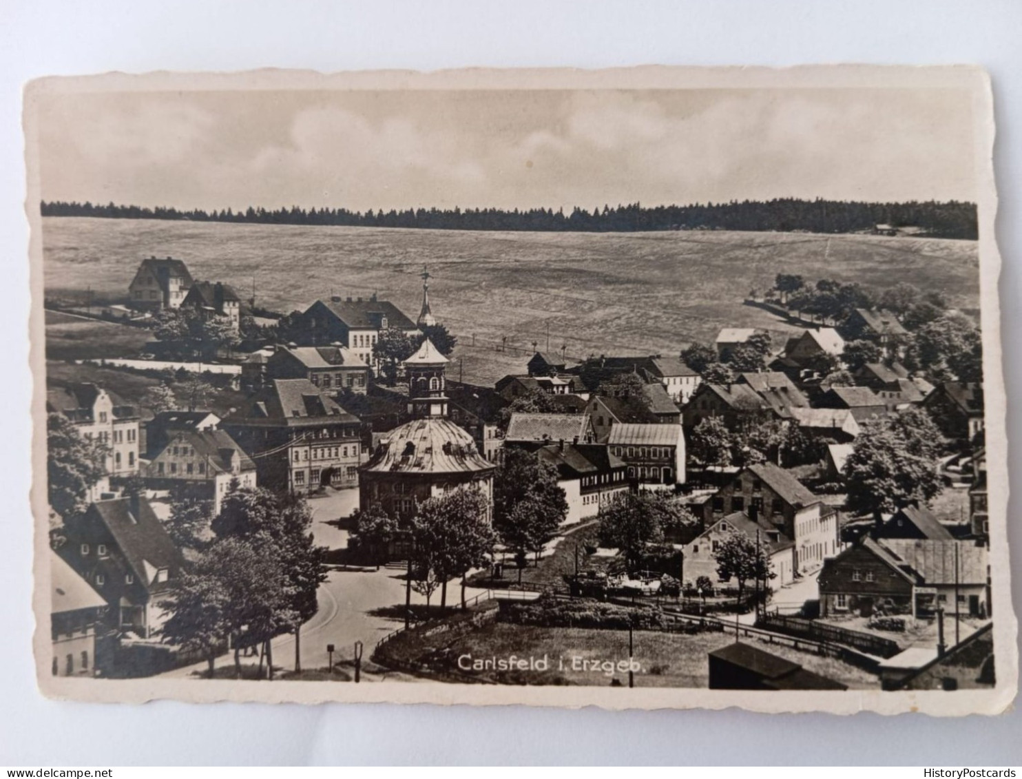 Carlsfeld (Erzgebirge), Gesamtansicht, Gasthaus Talsperre, Eibenstock, 1935 - Eibenstock