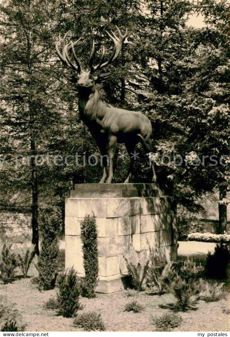 72703653 Grillenburg Hirsch Skulptur Am Elsa Fenske Kurheim Tharandt - Tharandt