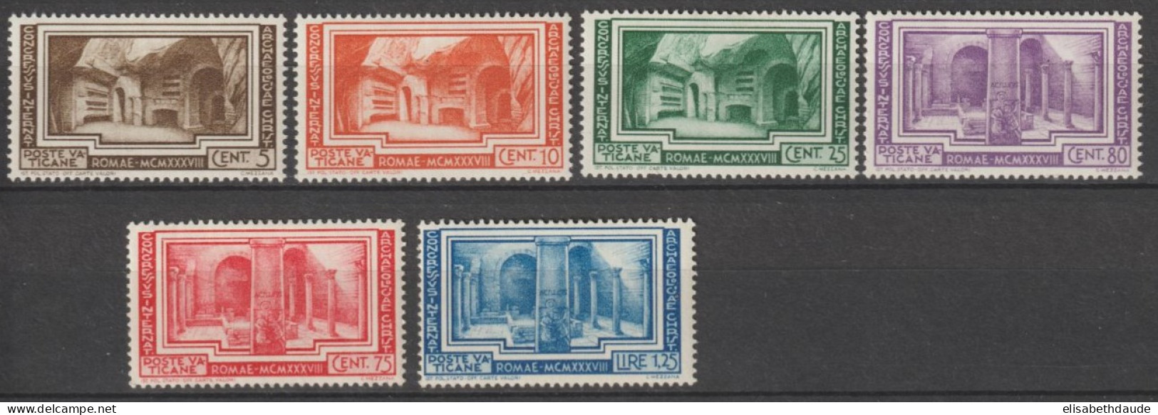 VATICAN - 1938 ANNEE COMPLETE - YVERT 80/85 * MH - COTE = 75 EUR. - Ongebruikt