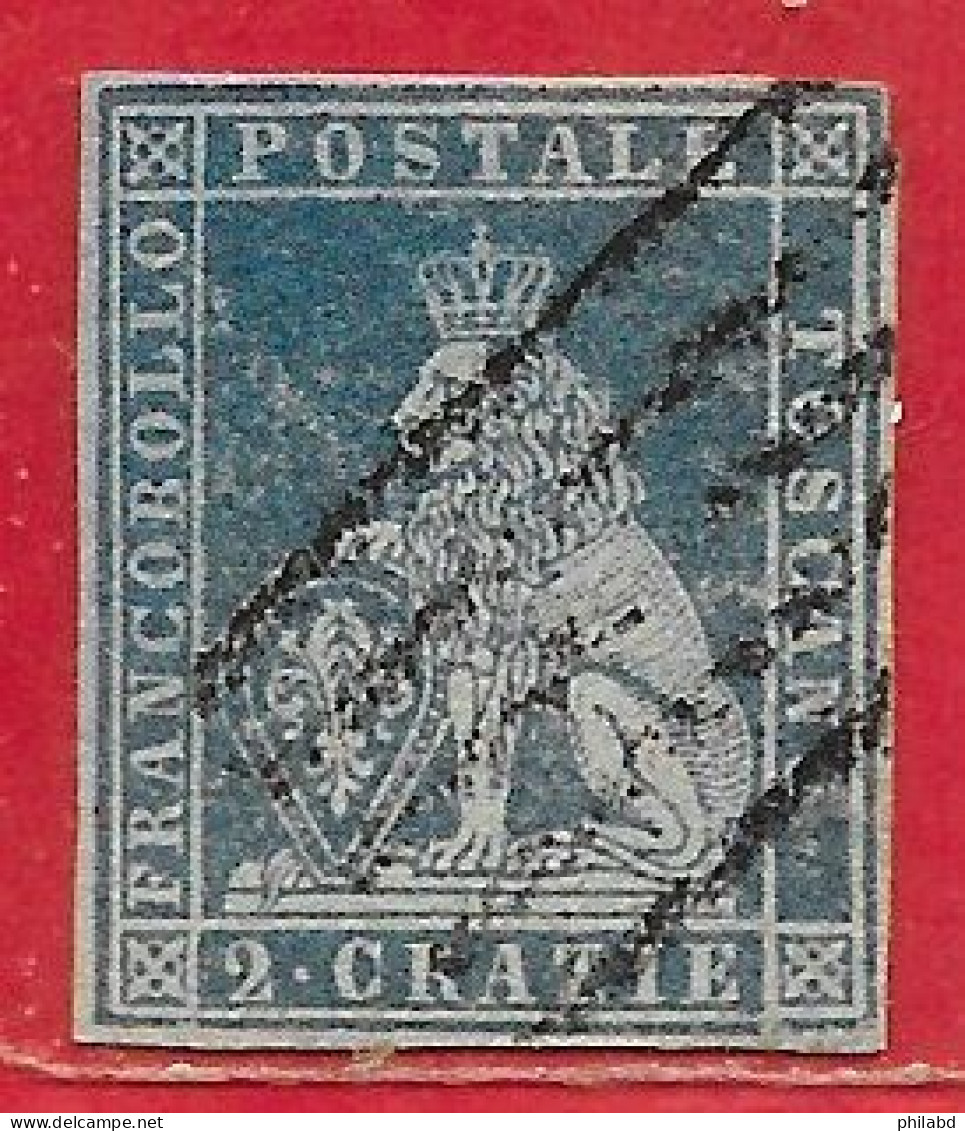 Toscane N°5 2c Bleu 1851 O - Toscane