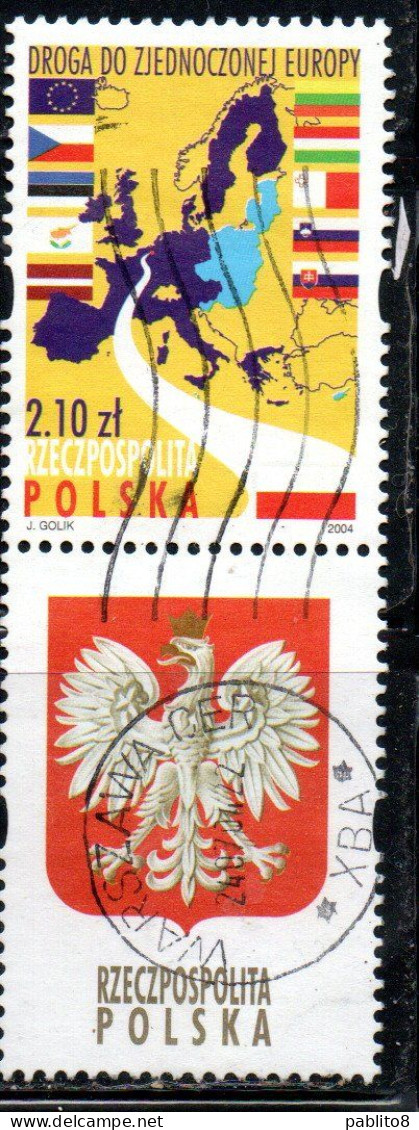 POLONIA POLAND POLSKA 2004 ADMISSION TO EUROPEAN UNION 2.10z USED USATO OBLITERE' - Used Stamps