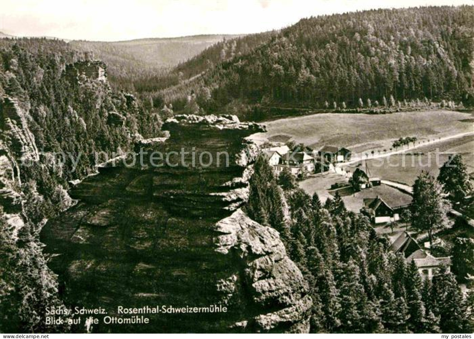 72703542 Schweizermuehle Saechsische Schweiz Panorama Blick Auf Die Ottomuehle S - Rosenthal-Bielatal