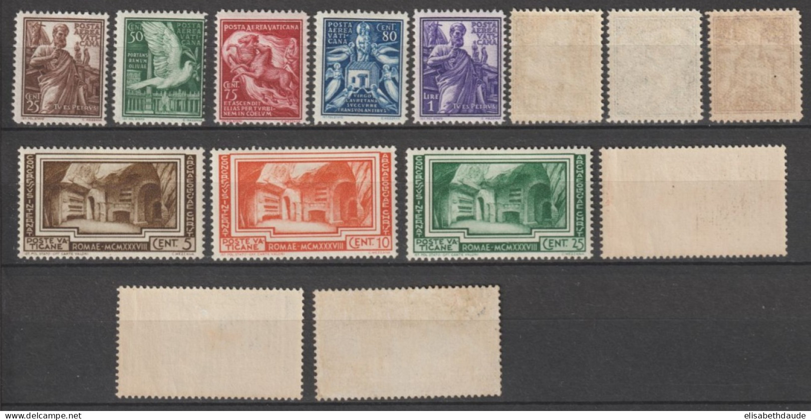 VATICAN - 1938 ANNEE COMPLETE AVEC POSTE AERIENNE - YVERT N°80/85 + A/8 * MLH - COTE = 83 EUR. - Unused Stamps