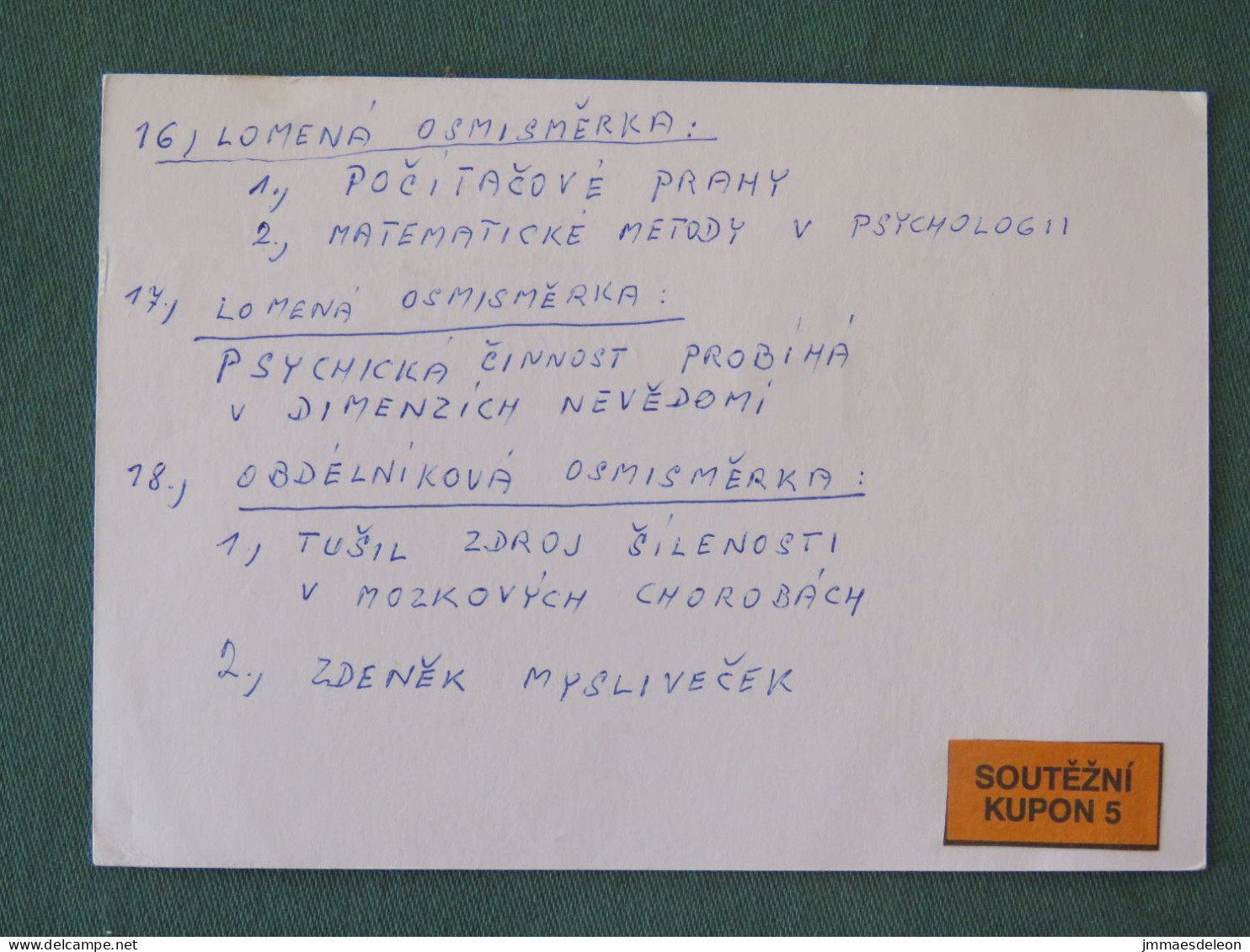 Czech Republic 2001 Stationery Postcard 5.40 Kcs Prague Sent Locally - Lettres & Documents