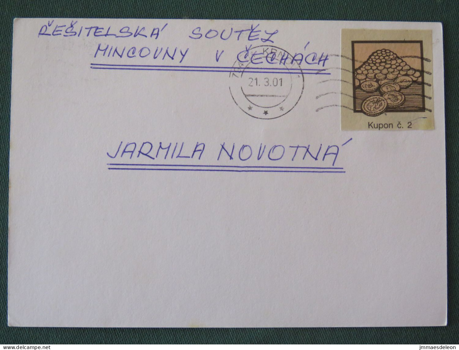 Czech Republic 2001 Stationery Postcard 5.40 Kcs Prague Sent Locally - Lettres & Documents