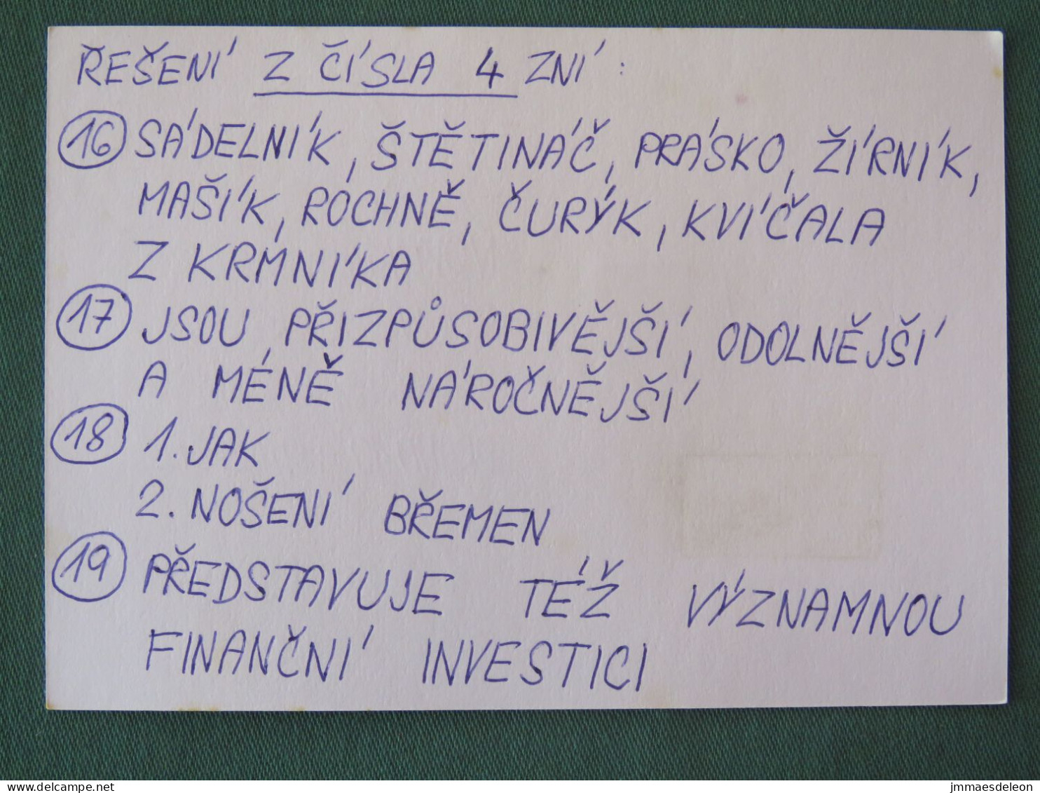 Czech Republic 2001 Stationery Postcard 5.40 Kcs Prague Sent Locally - Lettres & Documents