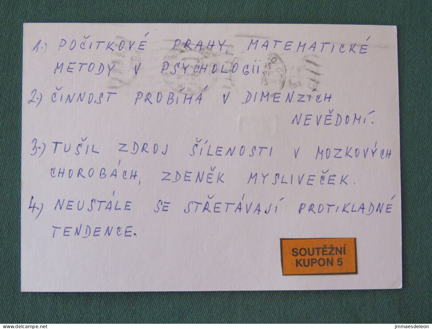 Czech Republic 2001 Stationery Postcard 5.40 Kcs Prague Sent Locally - Lettres & Documents