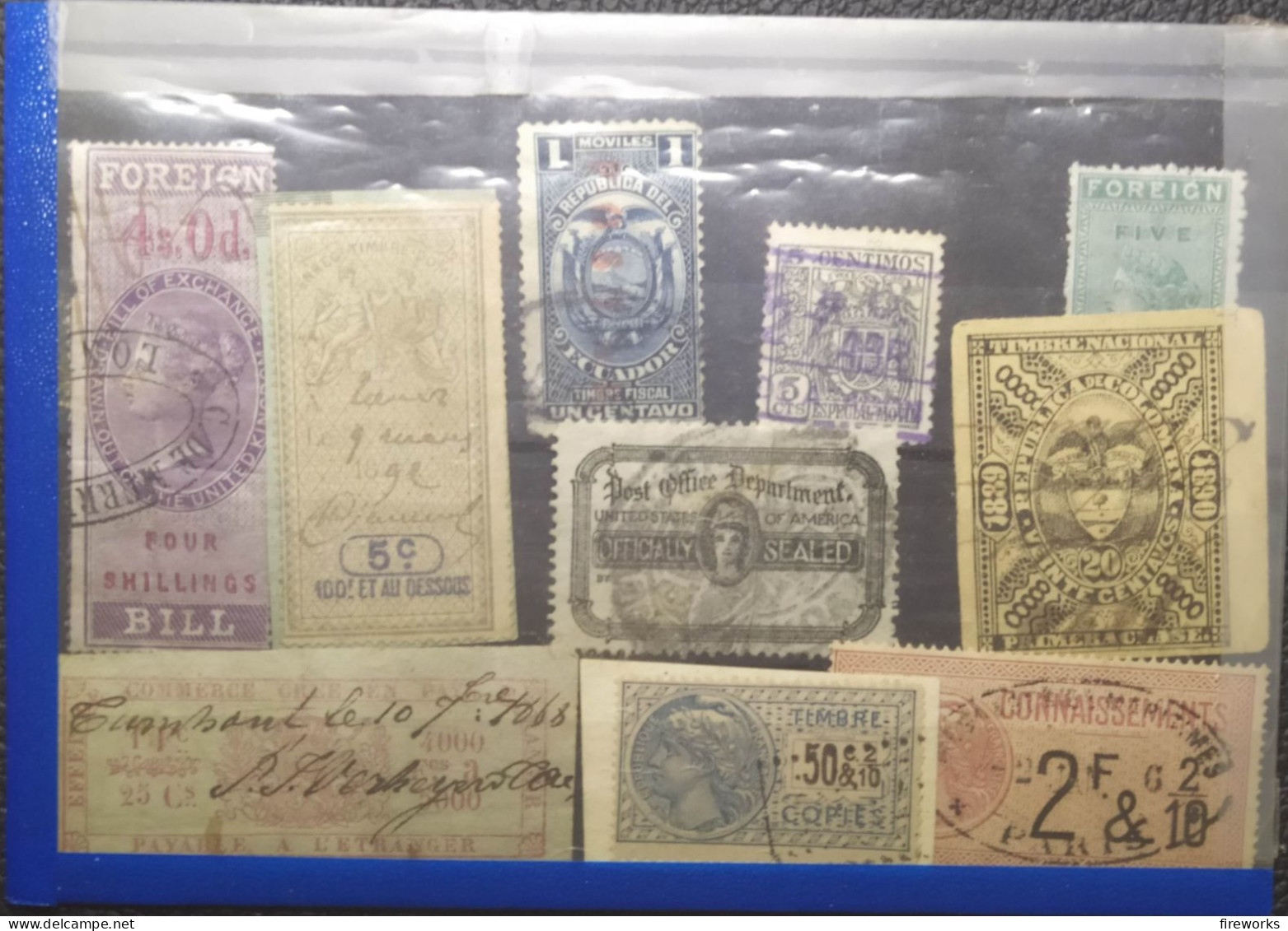 Lot De 10 Timbres Fiscaux De Différents Pays (voir Photo) FOREIGN BILL / BILL OF EXCHANGE - Revenue Stamps