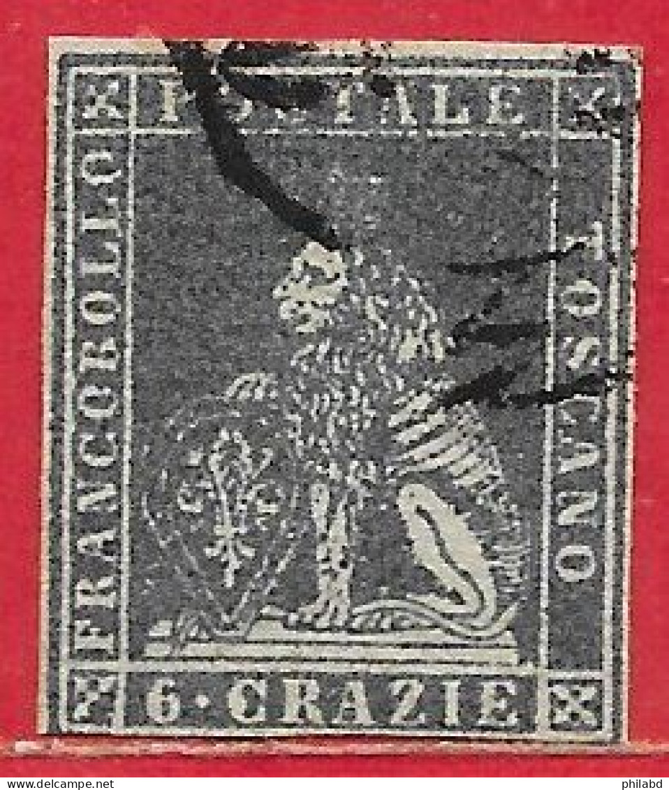 Toscane N°7a 6c Gris 1851 O - Toscane