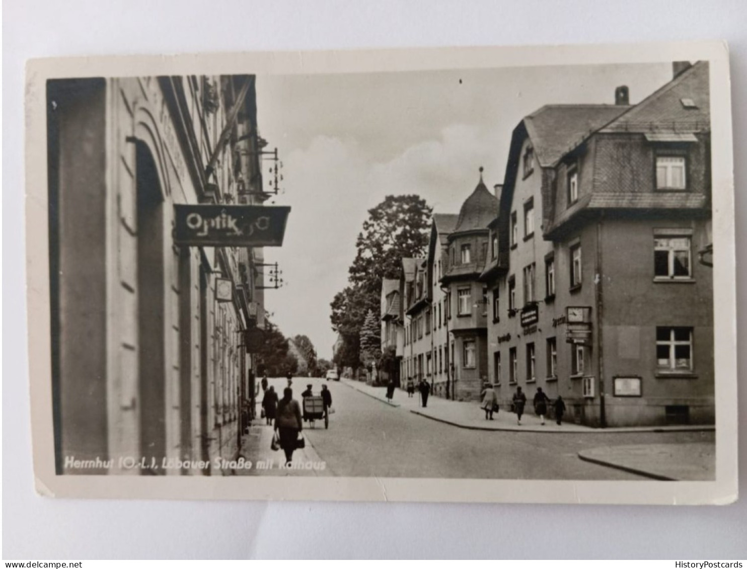 Herrnhut (O.-L.), Löbauer Str. Mit Rathaus, DDR, 1954 - Herrnhut