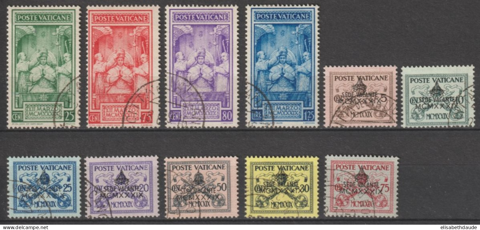 VATICAN - 1939 ANNEE COMPLETE - YVERT N°85A/89 OBLITERES - COTE = 25 EUR. - Gebruikt