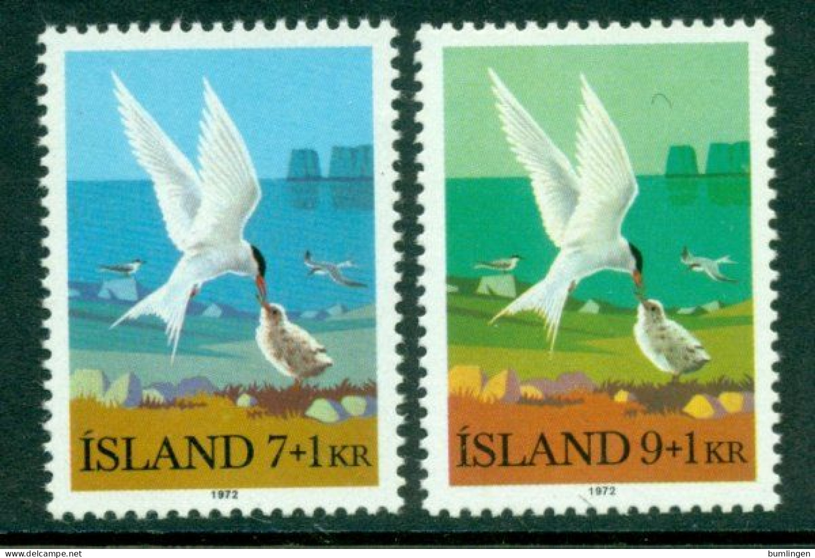 ICELAND 1972 Mi 469-70** Birds [B346] - Palmípedos Marinos