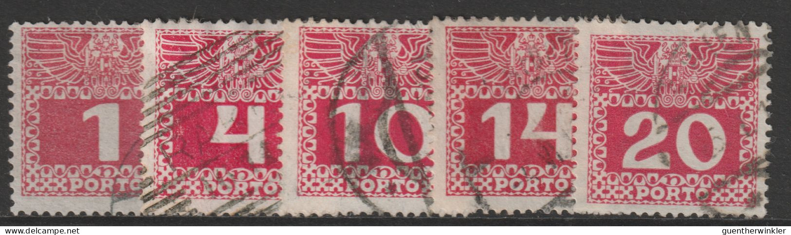 Österreich Porto 1908 ANK/Mi: 34-40 Lot° USED [34-40o_L] - Portomarken