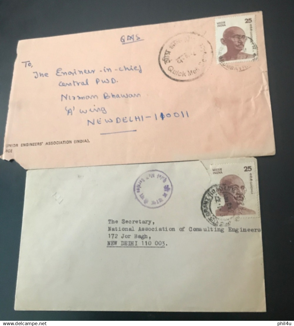 5 Mahatma Gandhi Modern Small-large Include Indira Gandhi Covers India Postal Used Covers See Photos - Mahatma Gandhi