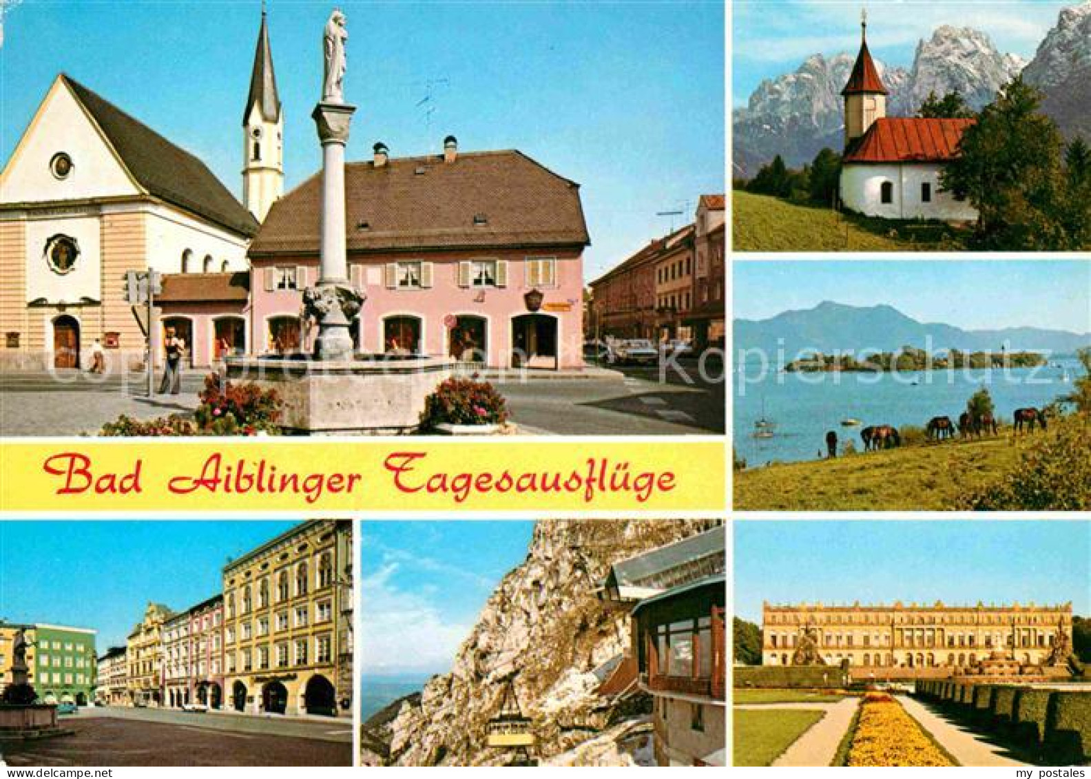 72701074 Bad Aibling Marktplatz Brunnen Kirchturm Schloss Pferde See Kapelle Alp - Bad Aibling