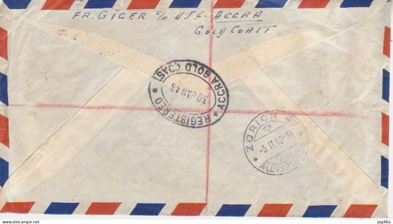 GOLD COAST. 1948/Accra, Registered Letter,envelope/mixed-franking. - Côte D'Or (...-1957)
