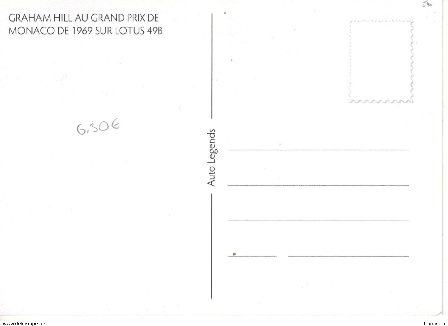 Monaco Grand Prix 1969 - Carte Maximum - Graham Hill (Lotus 49B) - FDC Prémier Jour - Automobile