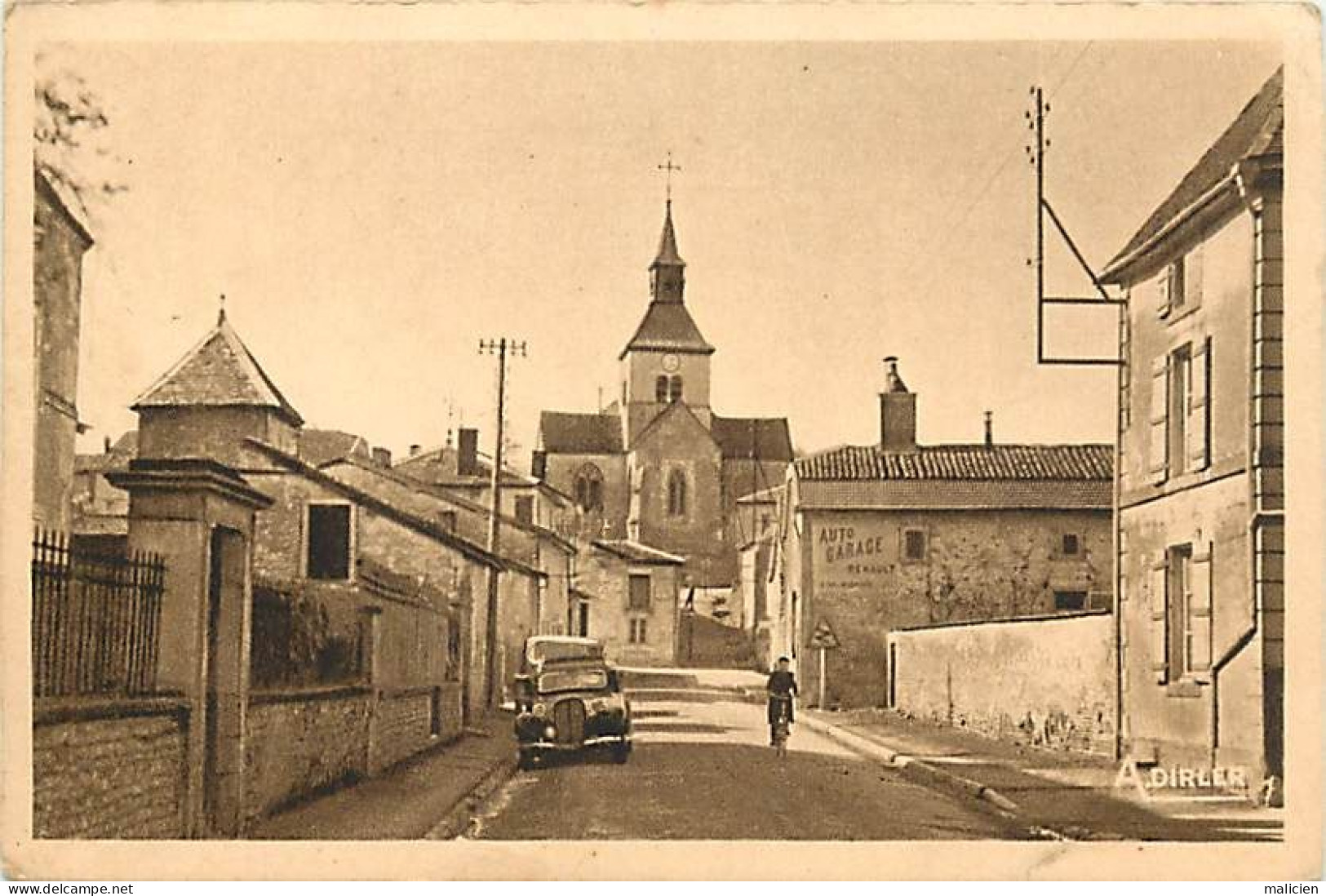 -dpts Div.-ref-BM601- Haute Marne - Doulevant Le Château - Rue Basse Et Eglise - Publicité Auto Garage Renault - Voiture - Doulevant-le-Château