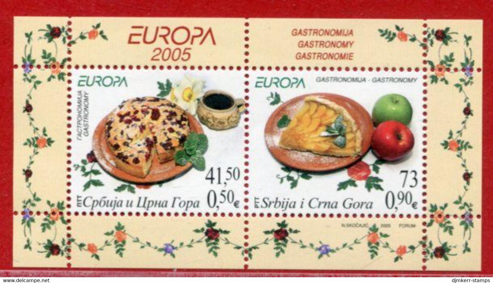 YUGOSLAVIA (Serbia & Montenegro)  2005 Europa: Gastronomy Block MNH/**.  Michel Block 61 - Neufs
