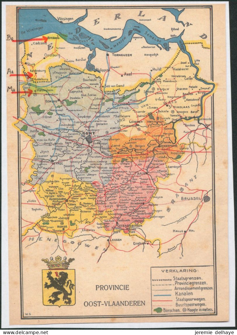 Briefkaart Met Buurtspoorwegen Vicinal (Hollande - Belgie) + Griffe AARDENBURG Via Breskens-Maldegem (1903) > Cureghem - Andere & Zonder Classificatie