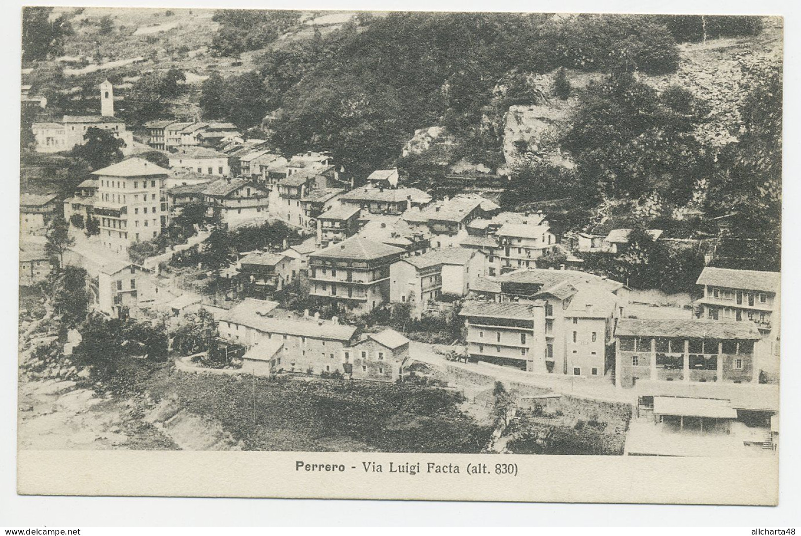D6237] PERRERO VIA LUIGI FACTA Torino VEDUTA PANORAMICA Viaggiata 1927 - Mehransichten, Panoramakarten