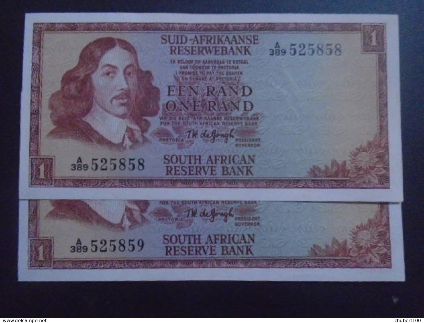 SOUTH AFRICA , P 110b , 1 Rand, Nd 1972 UNC, 2 Notes - Sudafrica