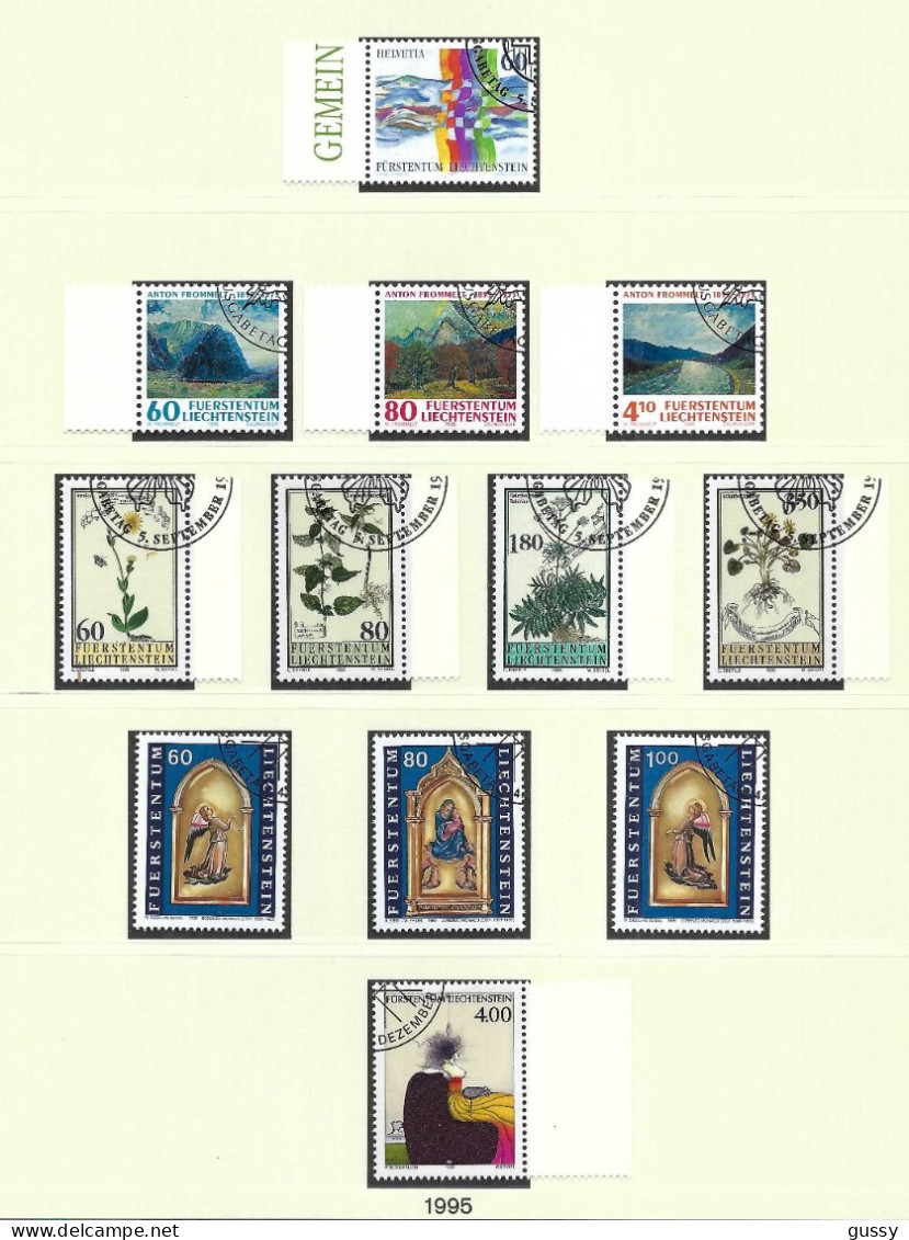 LIECHTENSTEIN  Ca.1992-94: Lot De Timbres Oblitérés PJ, TB Qualité - Usati