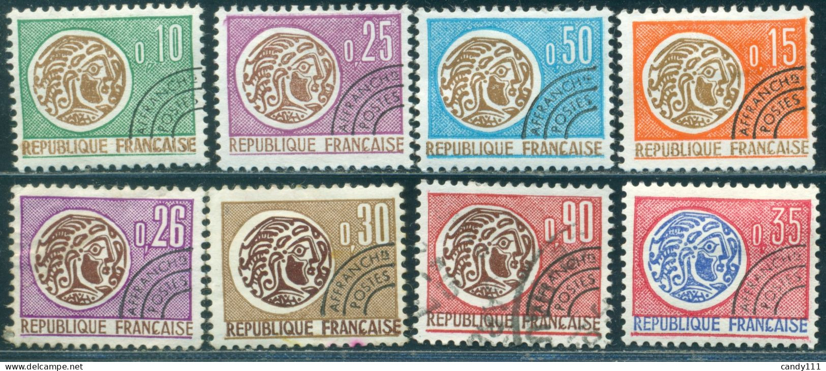 1964-71 Celtic Coin,Apollo Head,Definitives,Precancel,France,Mi.1476,MLH,MNG,VFU - Monete