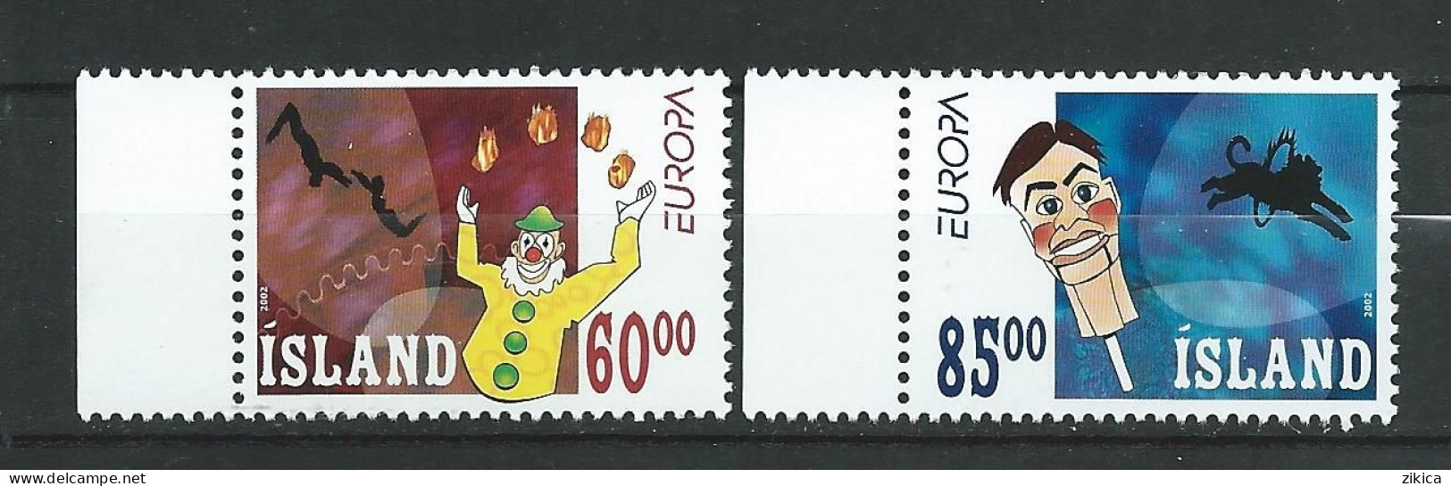 Iceland 2002 EUROPA Stamps - The Circus. MNH** - Neufs