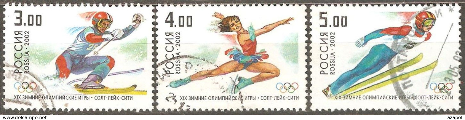 Russia: Full Set Of 3 Used Stamps, Winter Olympic Games - Salt Lake City, USA, 2002, Mi#956-8 - Gebraucht