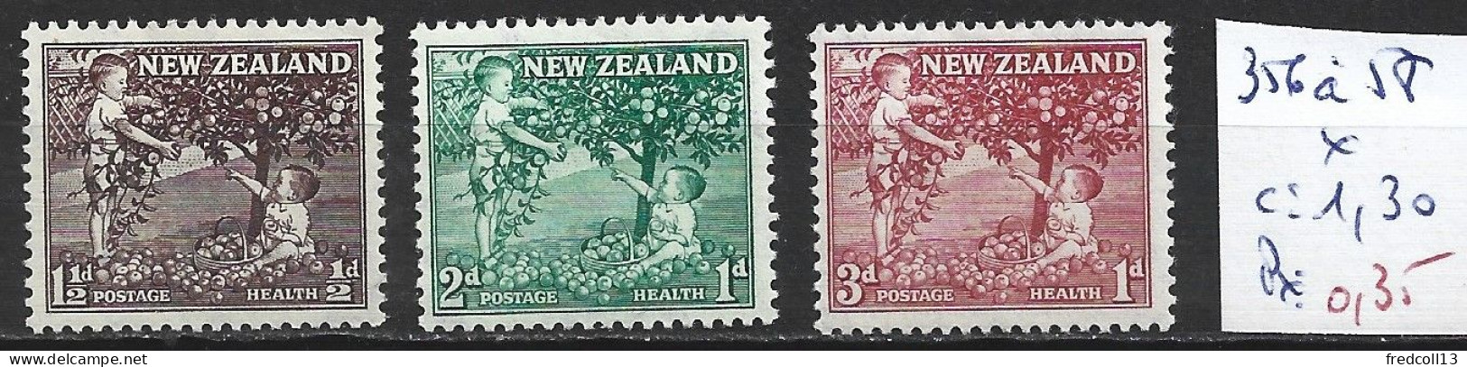NOUVELLE-ZELANDE 356 à 58 * Côte 1.30 € - Unused Stamps