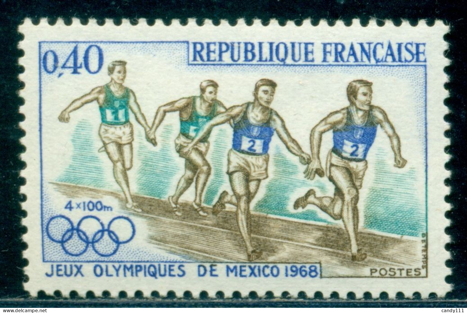 1968 Mexico Olympics,relay Race,handing Over The Baton,sport,France,Mi.1638 ,MNH - Ete 1968: Mexico