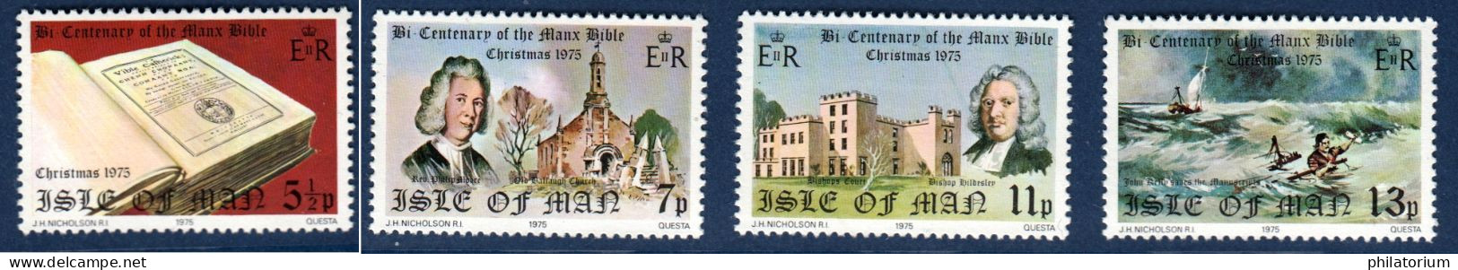 Calf Of Man, Isle De Man, **, Yv 59, 60, 61, 62, Mi 68, 69, 70, 71, SG 71, 72, 73, 74, Noël 1975, - Man (Ile De)