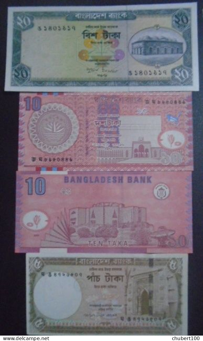 BANGLADESH, P 22 39c 46 , 20  10  5 Taka  , 1979 2004 2006 , UNC , 4 Notes - Bangladesh