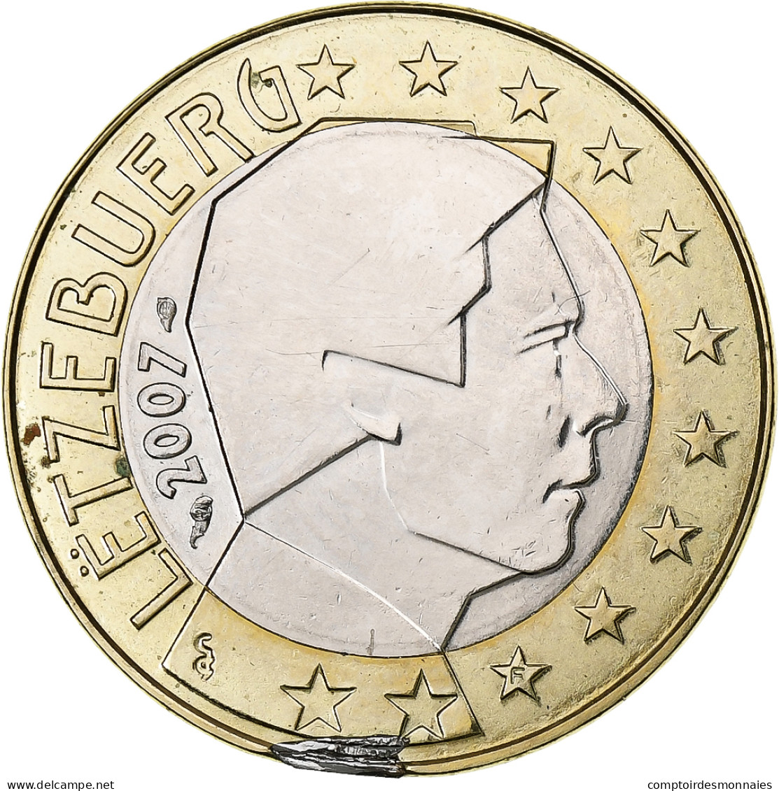 Luxembourg, Henri, Euro, Error Mule / Hybrid 50 Cent Observe, 2007, Utrecht - Variétés Et Curiosités