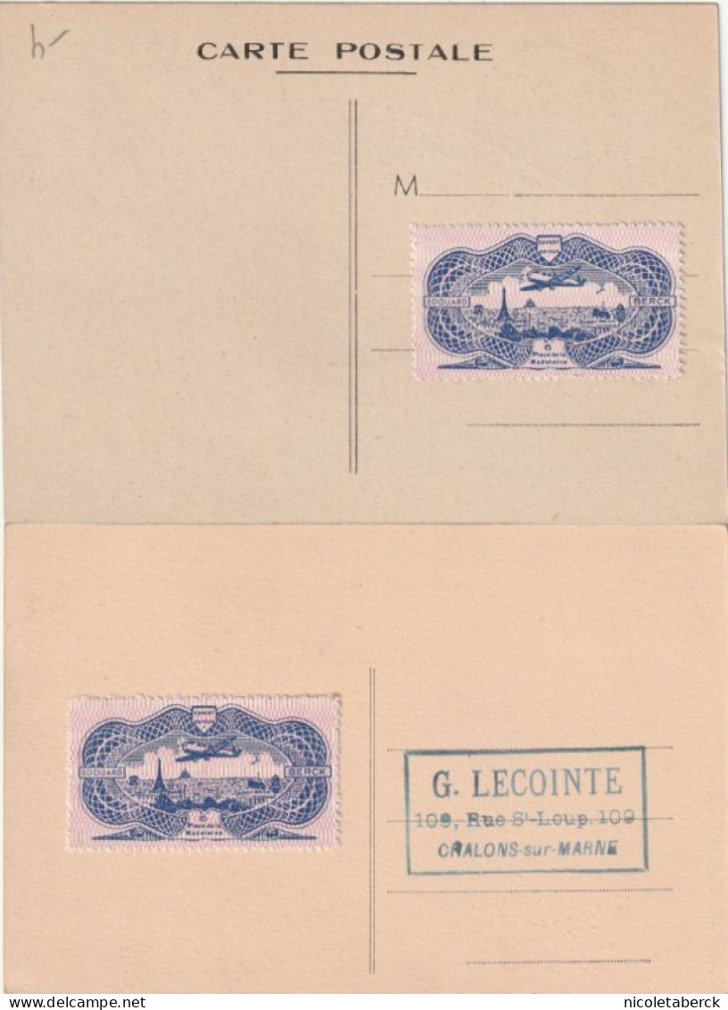 Cérès De Mazelin, 2 Cartes Obl: Journée Du Timbre Chalons Sur Marne 29/6/46 + Congrès FAMMAC  Dijon. Collection BERCK. - 1945-47 Cérès Van Mazelin