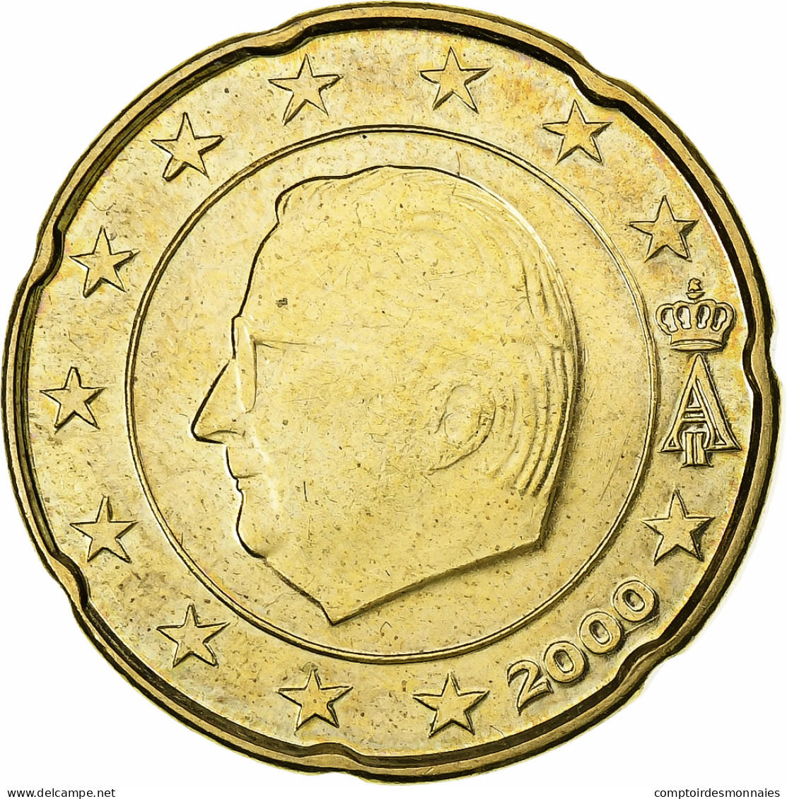 Belgique, Albert II, 20 Euro Cent, Error Double Observe Side, 2000, Bruxelles - Belgio