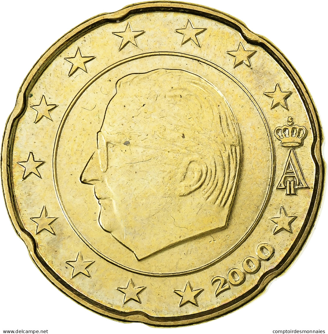 Belgique, Albert II, 20 Euro Cent, Error Double Observe Side, 2000, Bruxelles - Belgique