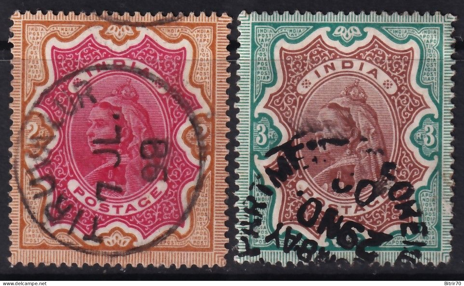 India, 1892-99  Y&T. 49, 50, - 1882-1901 Keizerrijk