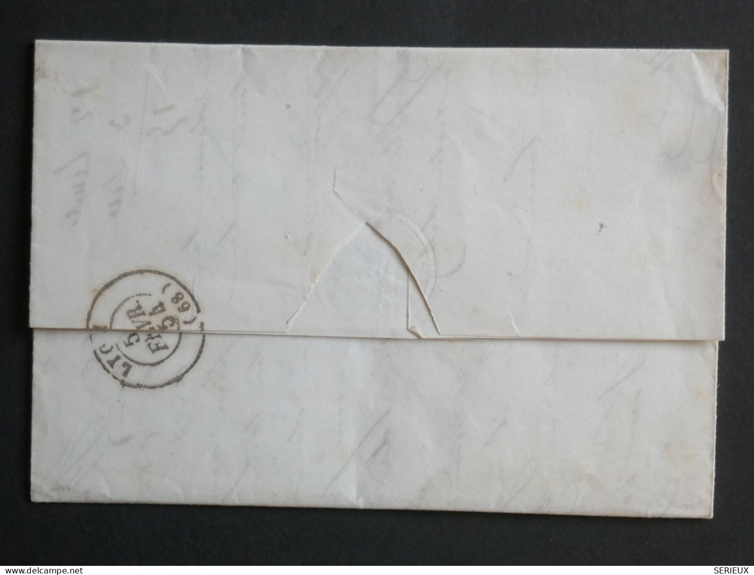 DJ 3 ITALIA  DEUX SICILE   BELLE  LETTRE  1854 NAPOLI A LYON FRANCIA ++ AFF. INTERESSANT+++ - Sicilia