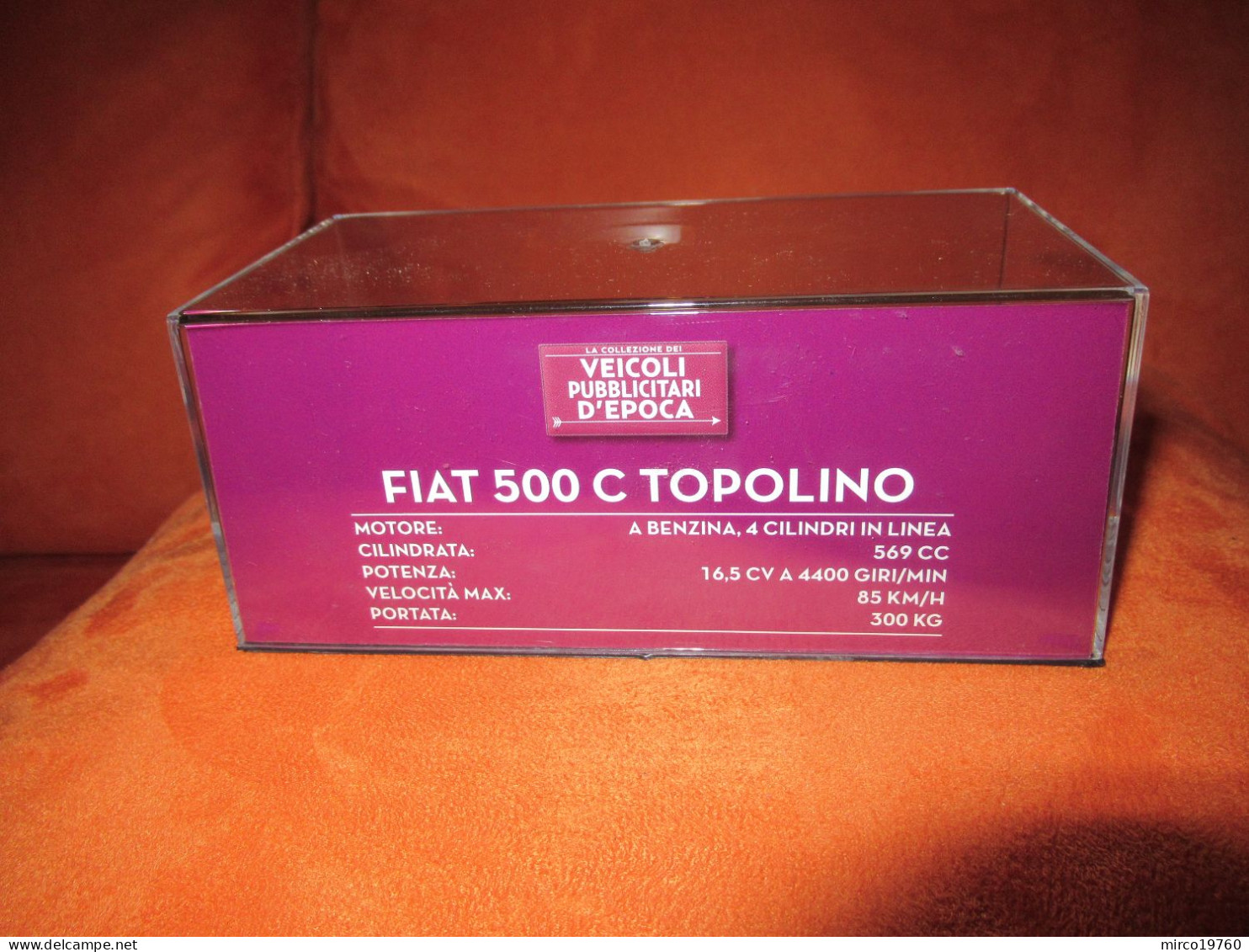 DIE CAST 1:43 - FIAT 500C FURGONCINO - MARGA - 1950 - NUOVO IN TECA RIGIDA - Altri & Non Classificati