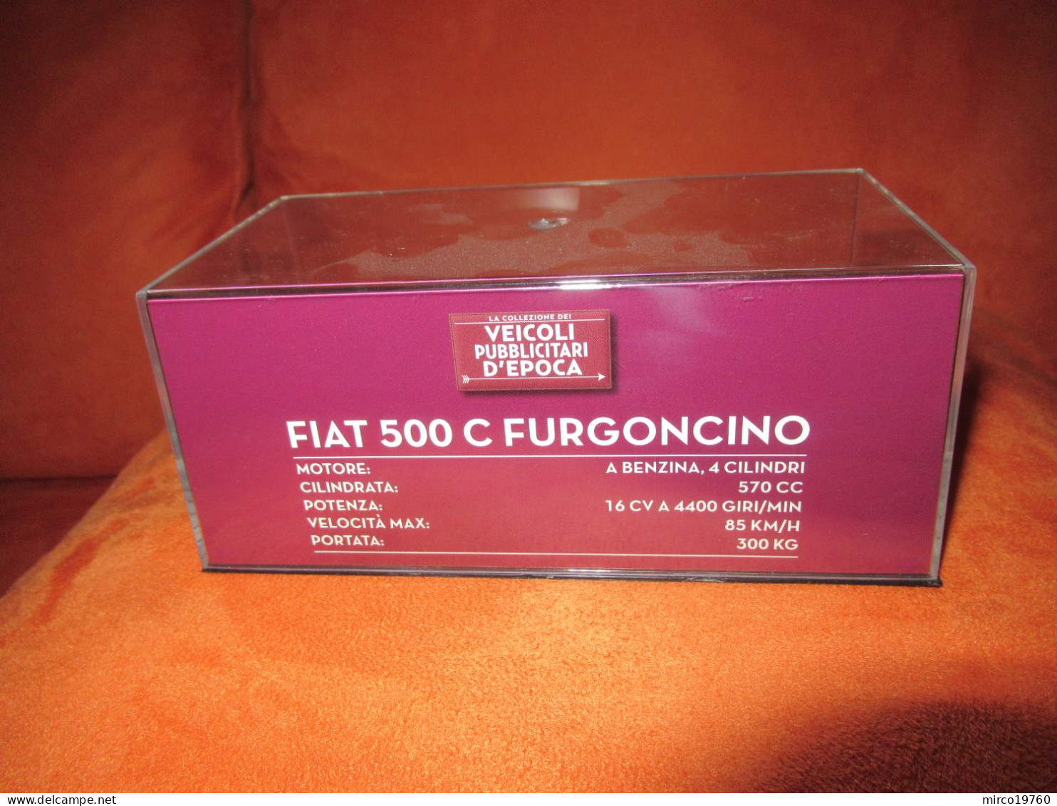 DIE CAST 1:43 - FIAT 500C FURGONCINO - FAGO - 1950 - NUOVO CON TECA RIGIDA - Sonstige & Ohne Zuordnung