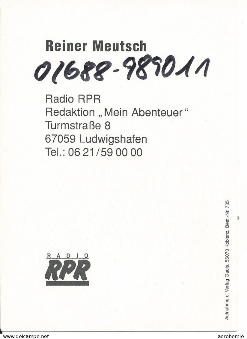 REINER MEUTSCH - Foto-Autogrammkarte Radio-Moderator RPR - Signiert Mit Widmung - Handtekening
