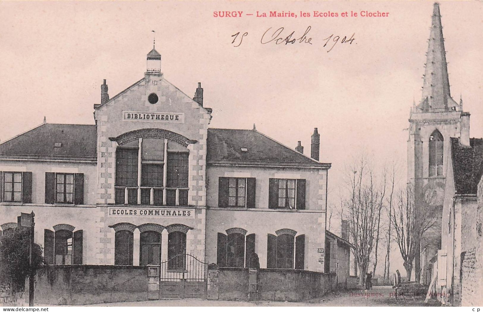 Surgy - Mairie - Ecoles Et Clocher -  CPA °Jp - Tannay